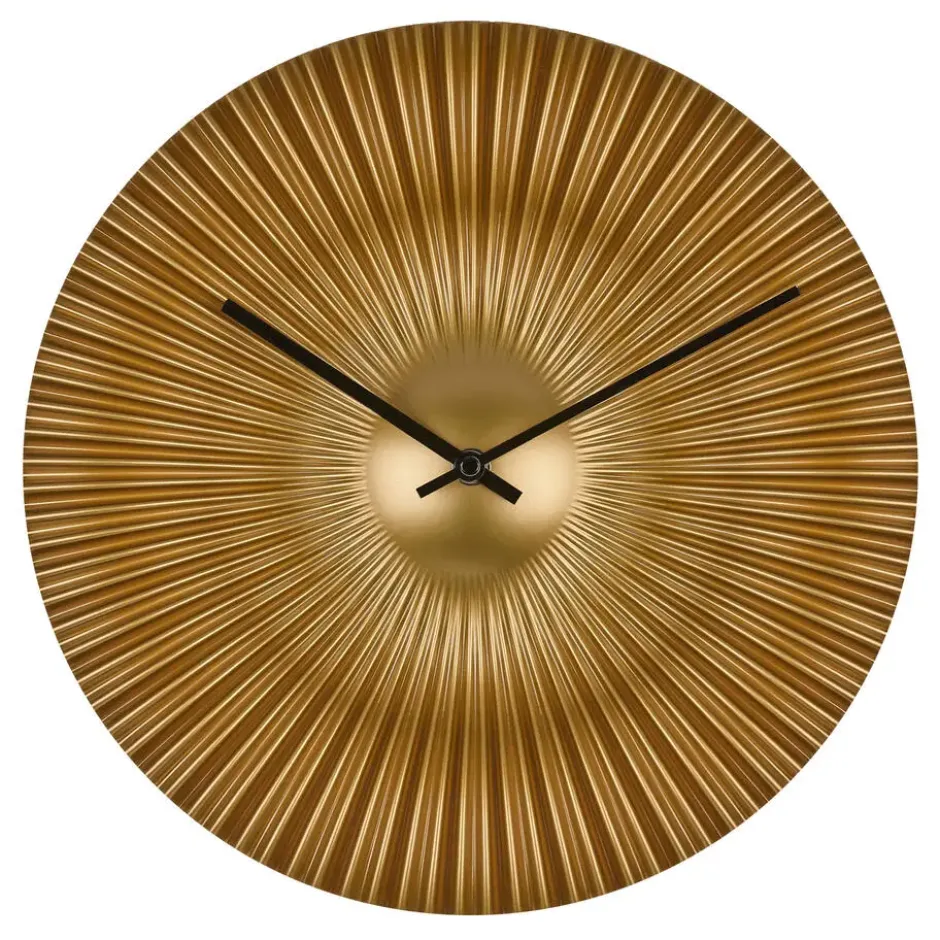 TFA radio gestuurde wandklok - kunststof - goud - Dia 18 cm