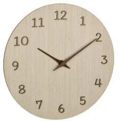 TFA Wandklok - naturel houtkleur - hout - D30 cm