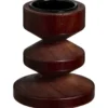 Theelichthouder Coco bruin hout - 10xØ8 cm