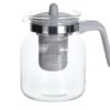 Theepot - met filter - grijs - glas - 1500 ml
