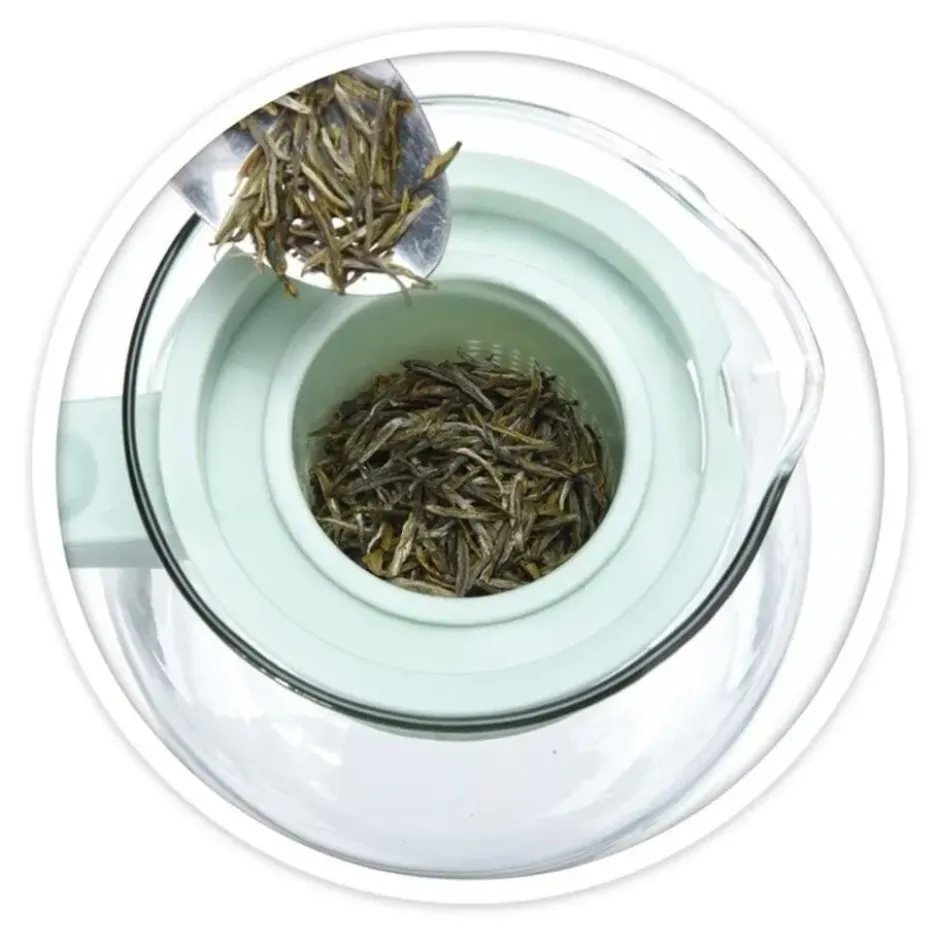 Theepot - met filter - grijs - glas - 1500 ml
