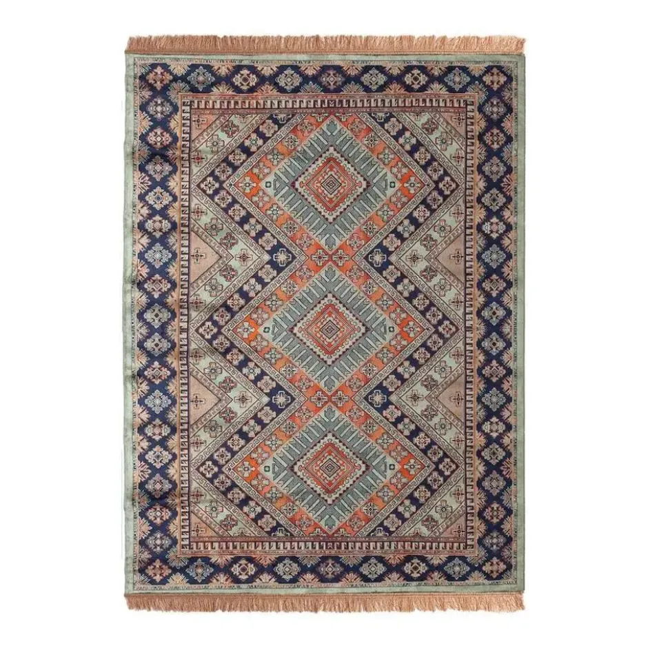 Tier Vintage vloerkleed Khepera groen met franjes - 300 x 200 cm