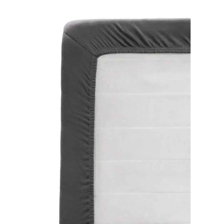 Topper hoeslaken - jersey - antraciet - 160x200 cm