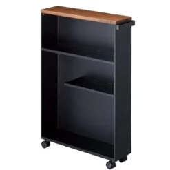 Tower Halfopen Opbergtrolley - Zwart - 13x46x68 cm