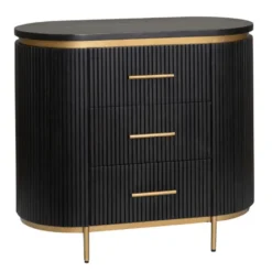 Tower living Rivello Ladekast 3 lades zwart 90x45x80cm
