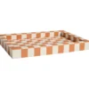 Tray Check - terra/off-white - 28x20 cm