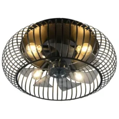 Trio Leuchten Plafondventilator Johanna - 4 lichts - zwart - 61x25.5 cm
