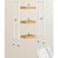 Trolley - Badkamer Trolley - 80 x 30 x 20 - Wit - Opbergrek - Serveerwagen