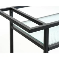 Trolley Zwart Metaal/Glas - 70x42x85cm - Bronco