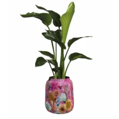 TS Collection Vaas Fiesta Fuchsia - roze - metaal - D21 x H24 cm