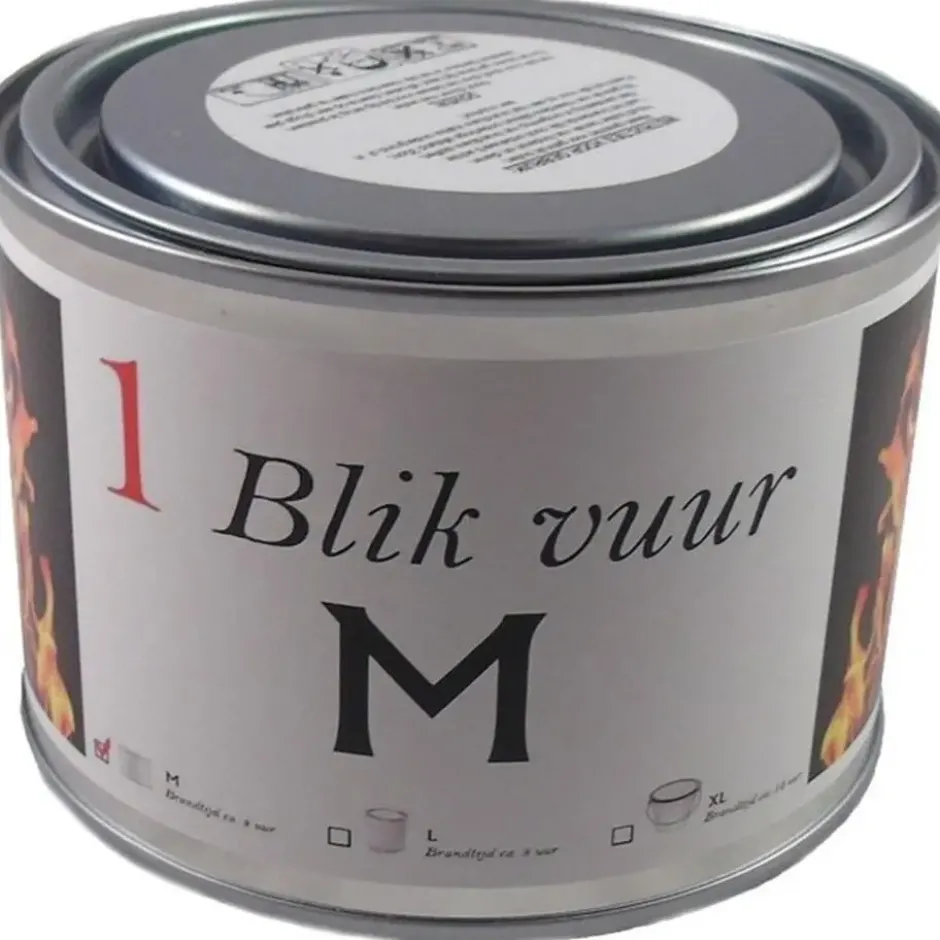 Tuinfakkel in blik - 4 branduren - 11 x 7 cm