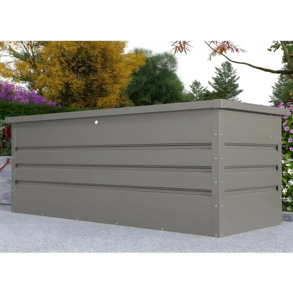 Tuinkussenbox TOMASO - 165 cmx68 cmx62 cm - Grijs Metaal