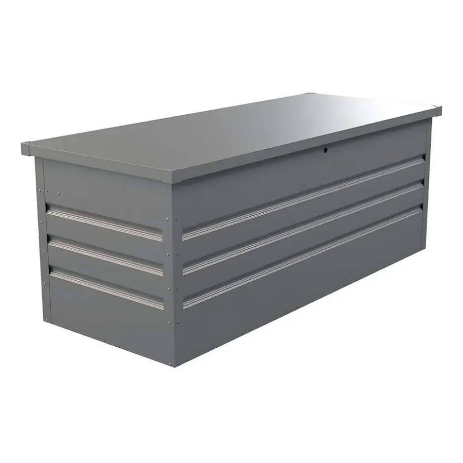 Tuinkussenbox TOMASO - 165 cmx68 cmx62 cm - Grijs Metaal
