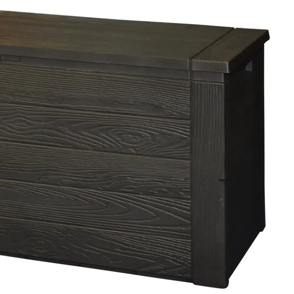 Tuinkussen opbergbox - 120 cm - hout patroon - kussenbox