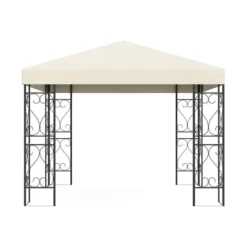 Tuinpaviljoen FIDALA - 300 cmx300 cmx260 cm - Zwart Stof Metaal