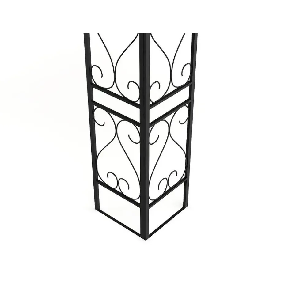 Tuinpaviljoen FIDALA - 300 cmx300 cmx260 cm - Zwart Stof Metaal
