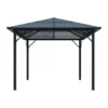 Tuinpaviljoen RADELA - 398 cmx300 cmx260 cm - Antracietgrijs Metaal