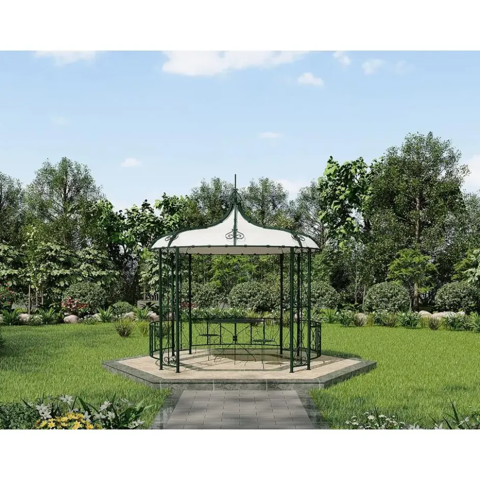 Tuinpaviljoen TILCARA - 300 cmx300 cmx198 cm - Dennengroen Metaal