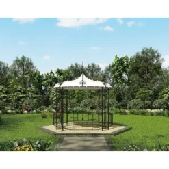 Tuinpaviljoen TILCARA - 300 cmx300 cmx198 cm - Zwart Metaal