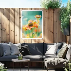 Tuinposter Bloem - 80 x 60 - Oranje