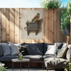 Tuinposter Carel Fabritius - Het Puttertje - 80 x 60 - Bruin