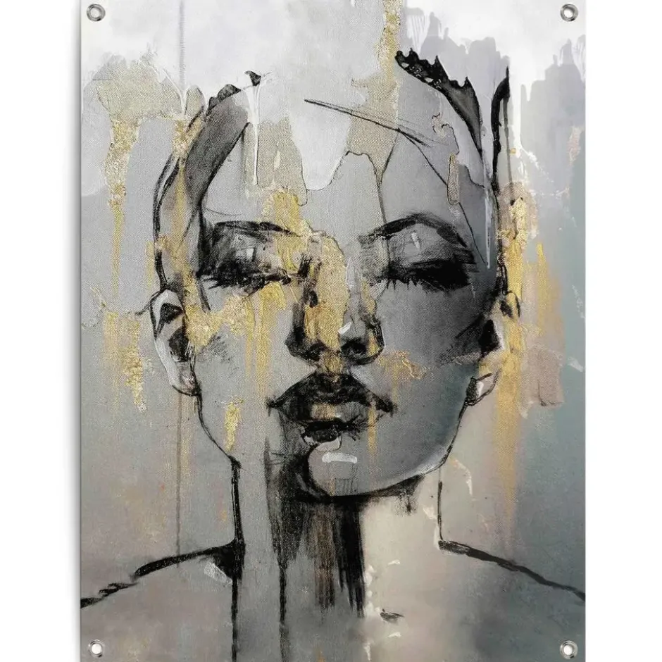 Tuinposter Gouden Harmonie - 80 x 60 - Goudkleurig
