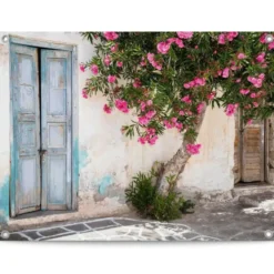 Tuinposter Griekse gevel - 60 x 80 - Roze