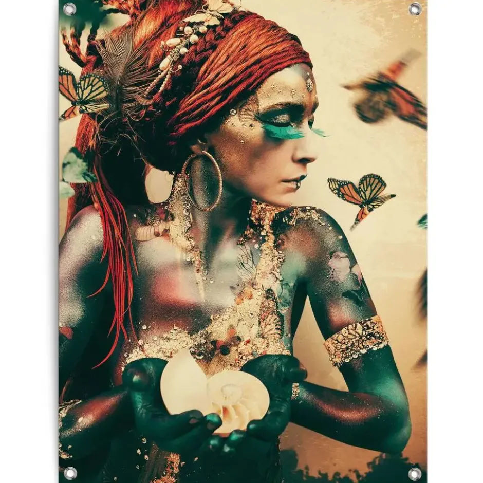 Tuinposter Jaime Ibarra - Bohemian Chic - 80 x 60 - Oranje