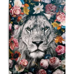 Tuinposter Leeuw - 80 x 60 - Bont