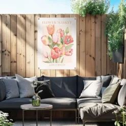 Tuinposter Tulpen uit Amsterdam - 80 x 60 - Rood