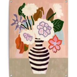 Tuinposter Vaas vol Bloemen - 80 x 60 - Bont