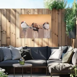 Tuinposter Vogels - 60 x 80 - Beige