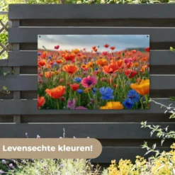 Tuinposter 120x80 cm Bloemen - Klaprozen - Kleurrijk - Natuur