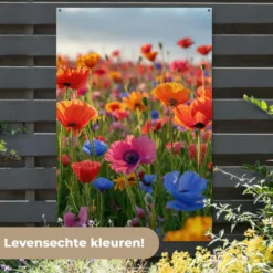 Tuinposter 120x180 cm Bloemen - Klaprozen - Kleurrijk - Natuur