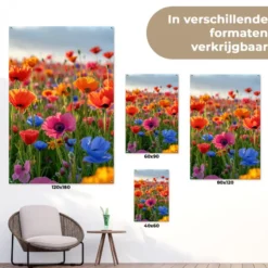 Tuinposter 120x180 cm Bloemen - Klaprozen - Kleurrijk - Natuur