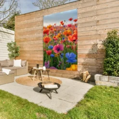 Tuinposter 120x180 cm Bloemen - Klaprozen - Kleurrijk - Natuur