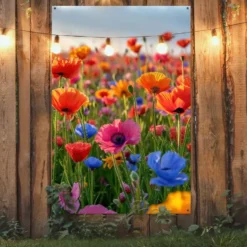Tuinposter 120x180 cm Bloemen - Klaprozen - Kleurrijk - Natuur