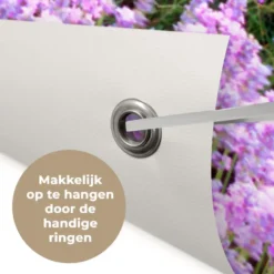 Tuinposter 120x80 cm Bloemen - Lavendel - Paars - Lucht - Zonsondergang - Weide