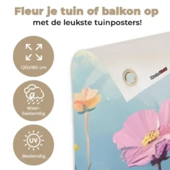 Tuinposter 120x180 cm Bloemen - Natuur - Botanisch - Kunst