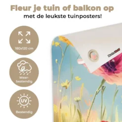 Tuinposter 180x120 cm Bloemen - Natuur - Botanisch - Kunst