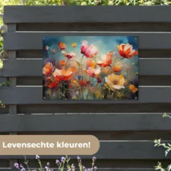 Tuinposter 90x60 cm Bloemen - Watercolor - Kunst - Botanisch - Natuur