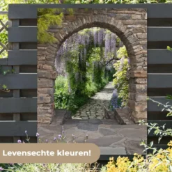 Tuinposter 120x160 cm Bos - Doorkijk - Stenen - Pad