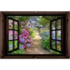 Tuinposter 180x120 cm Hortensia - Doorkijk - Bloemen - Paars - Natuur -