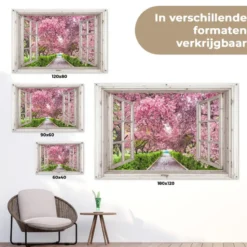 Tuinposter 120x80 cm Japans - Sakura - Bloesem - Boom - Bloesem takken -