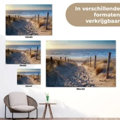 Tuinposter 180x120 cm Strand - Zee - Nederland - Duinen - Zon