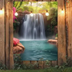 Tuinposter 120x160 cm Waterval - Natuur - Planten - Jungle - Water