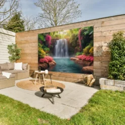 Tuinposter 180x120 cm Waterval - Natuur - Planten - Jungle - Water