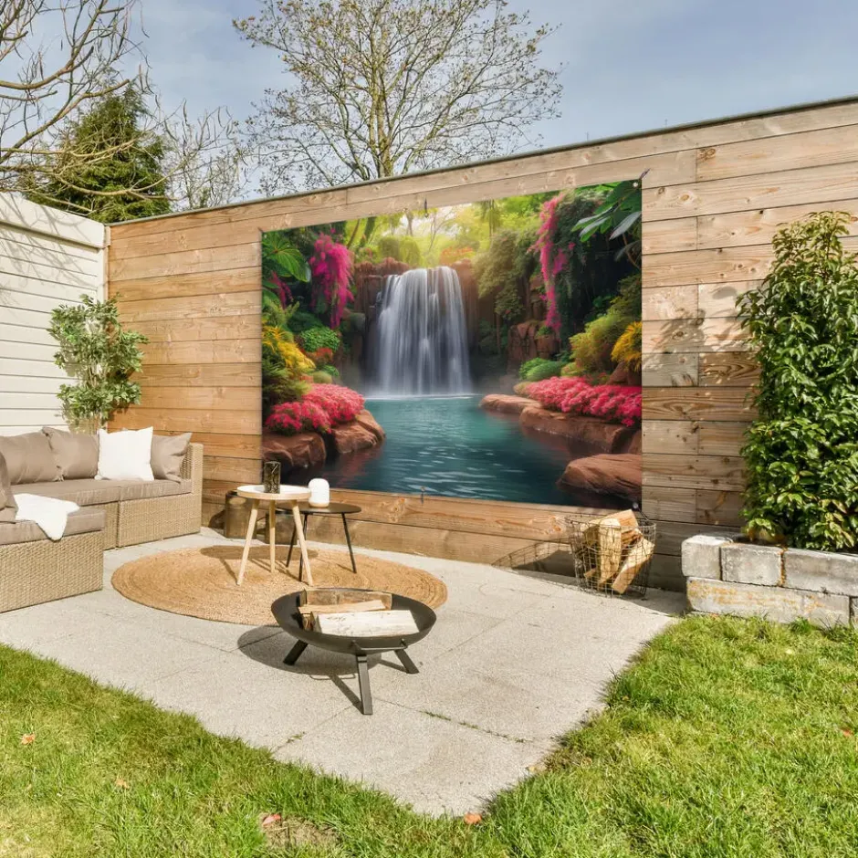 Tuinposter 180x120 cm Waterval - Natuur - Planten - Jungle - Water