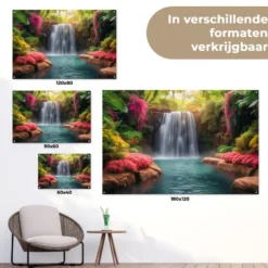 Tuinposter 180x120 cm Waterval - Natuur - Planten - Jungle - Water