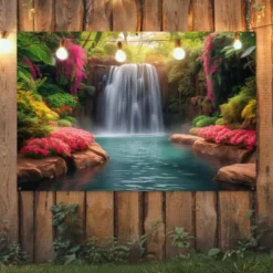 Tuinposter 180x120 cm Waterval - Natuur - Planten - Jungle - Water